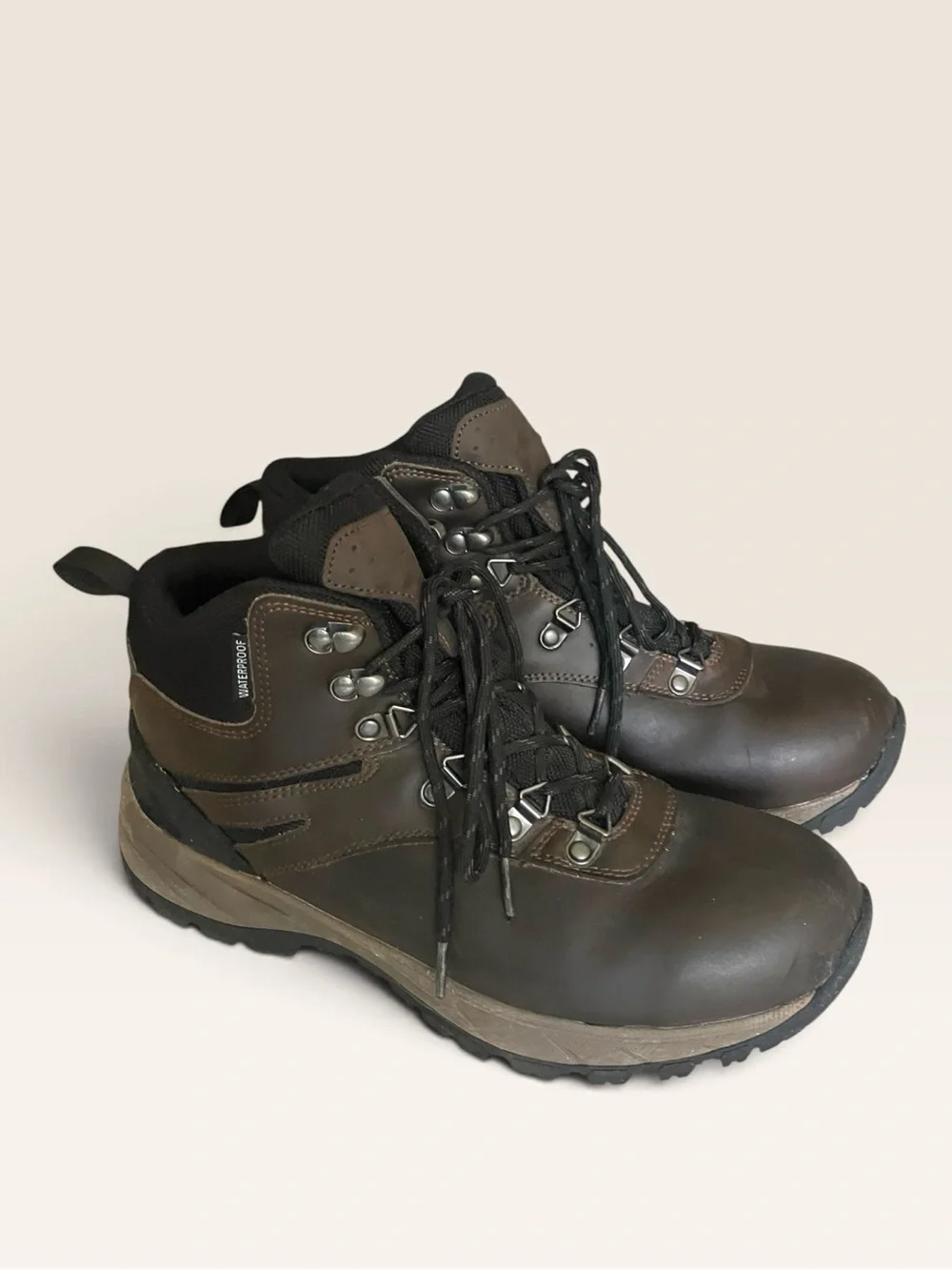 Eddie Bauer Everett Waterproof Hiking Boots Brown Leather Men’s Size 9